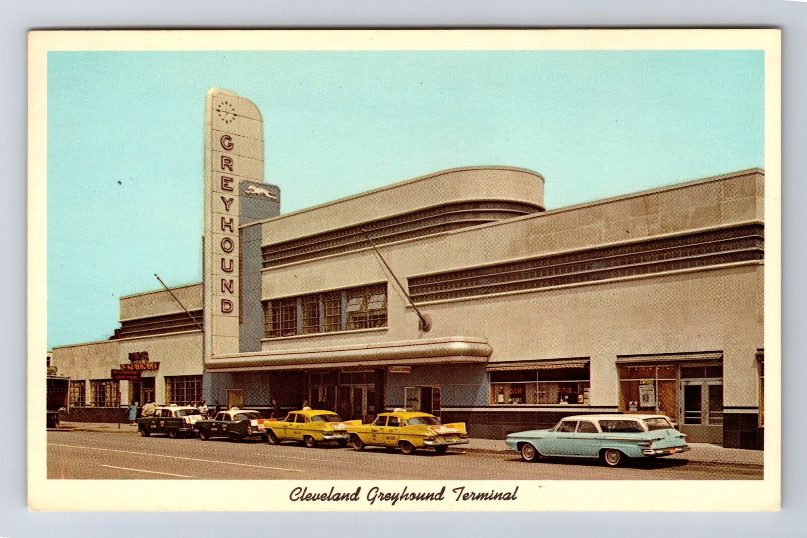 Cleveland OH-Ohio, Cleveland Greyhound Terminal, Antique, Vintage Postcard
