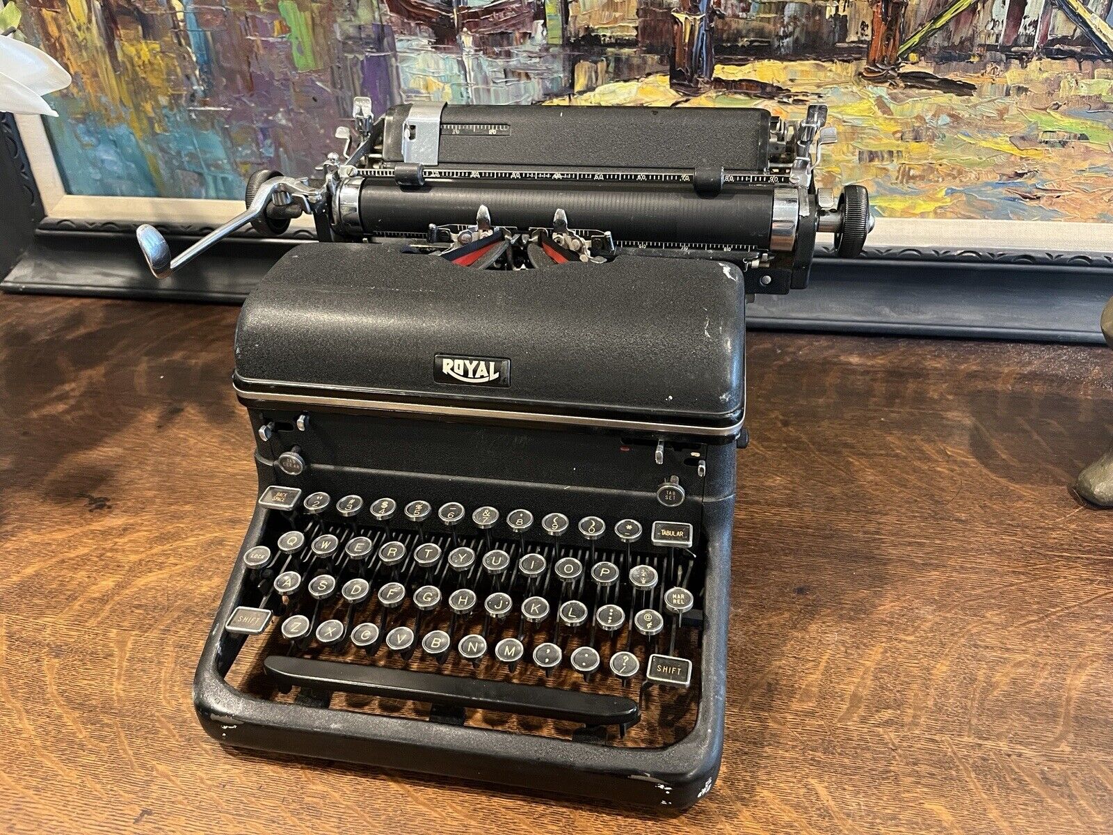 RARE Antique 1930s/40s Vintage Royal Black WWII era Typewriter~Works Nice