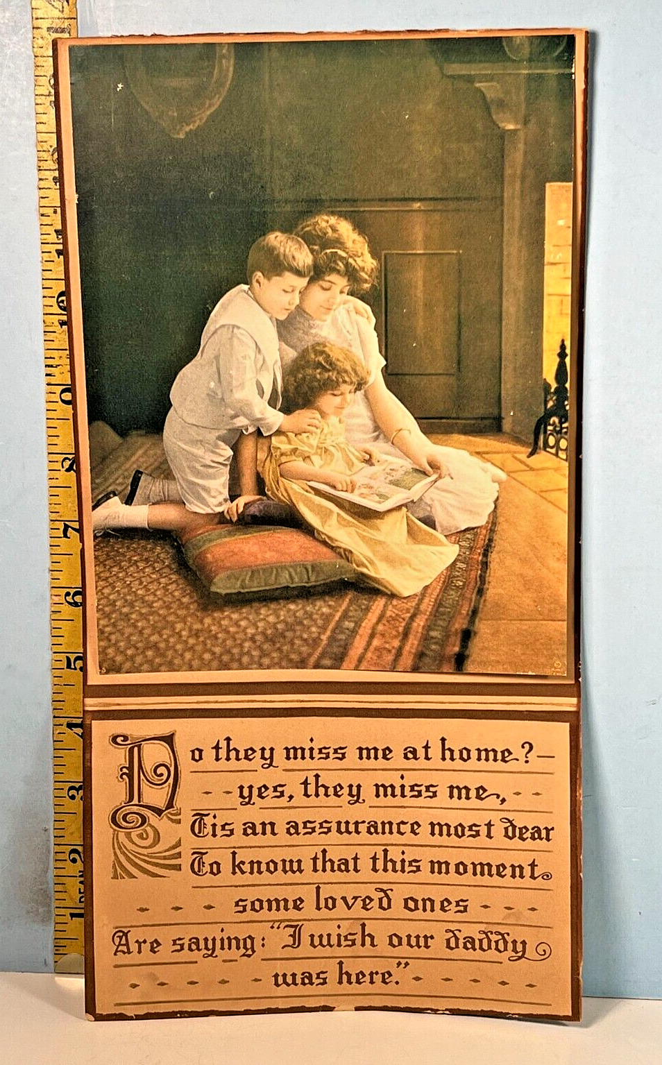 Antique Home Sweet Home Miss Daddy Wall Decor Hanging Litho