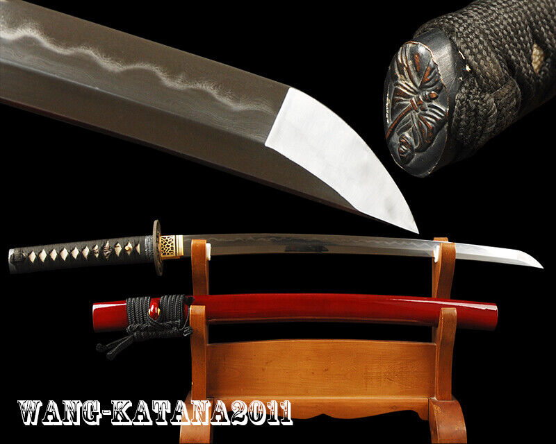 30''Japanese Samurai Wakizashi Folded Steel Clay Tempered Sharp No Bo-hi Sword