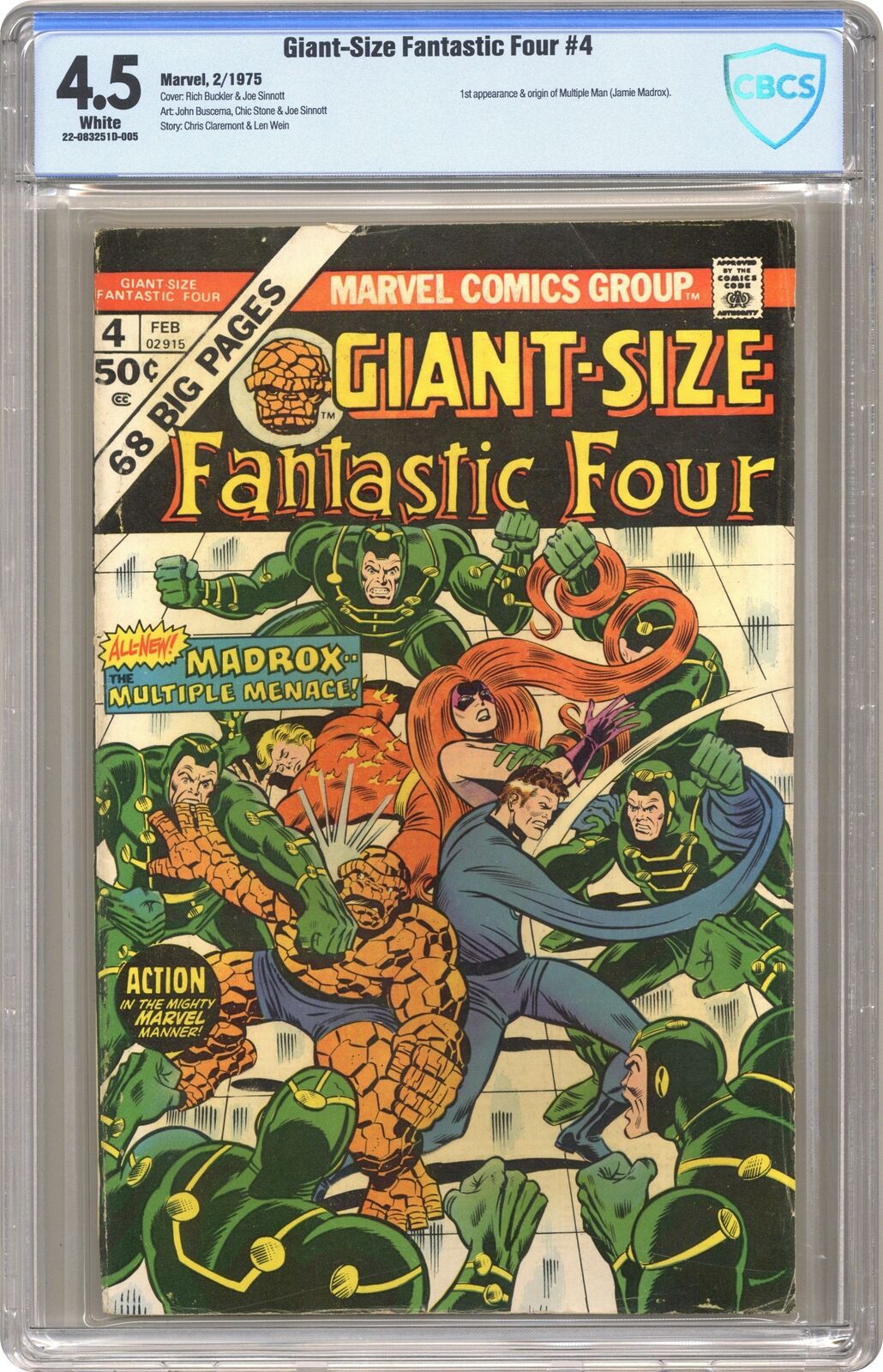 Giant Size Fantastic Four #4 CBCS 4.5 1975 22-083251D-005 1st app. Madrox