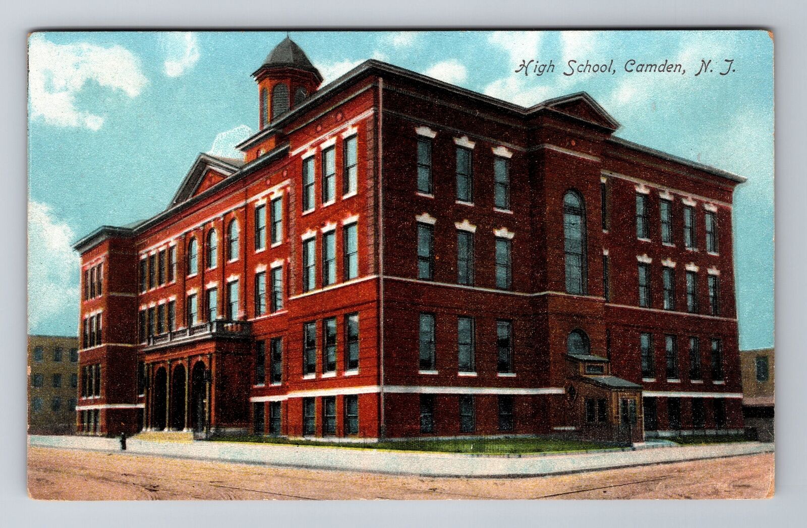 Camden NJ-New Jersey, High School, Antique, Vintage Souvenir Postcard