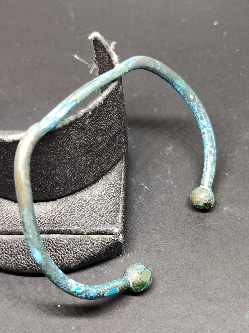 Rare Extremely Ancient Bronze Arm Bracelet Viking Artifact Bronze  Authentic