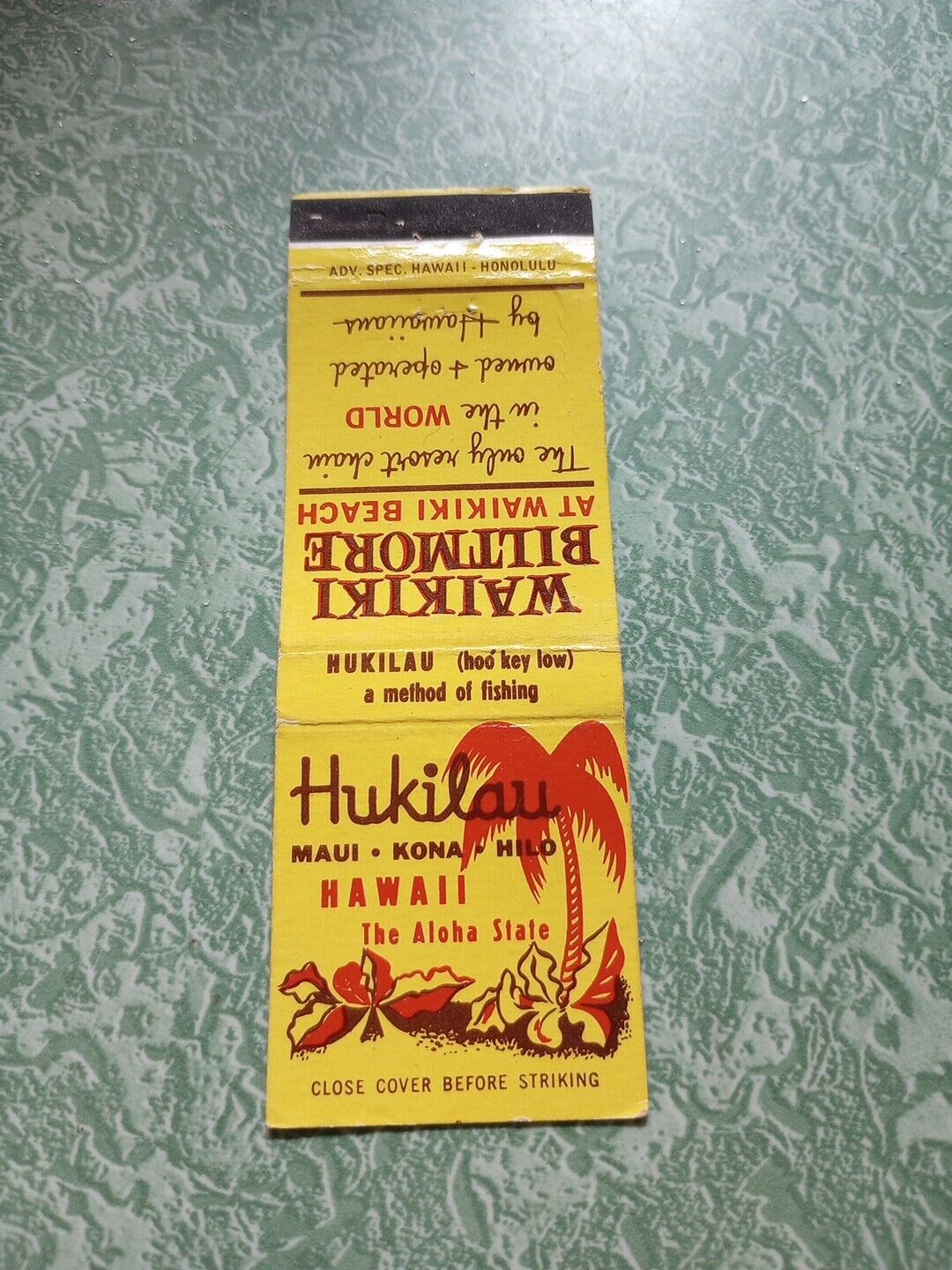 Vintage Matchbook Ephemera Collectible A33 Maui Hawaii Hukilau Tiki Island