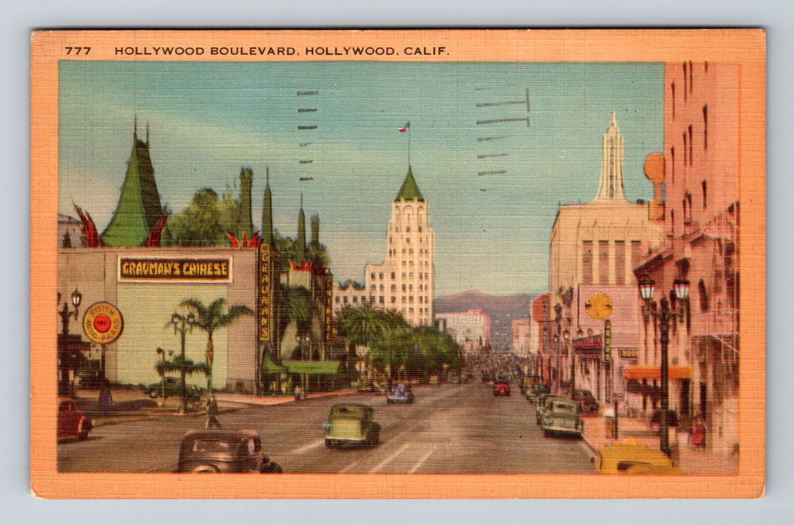 Hollywood CA-California Graumans Chinese Theater Hollywood Blvd Vintage Postcard
