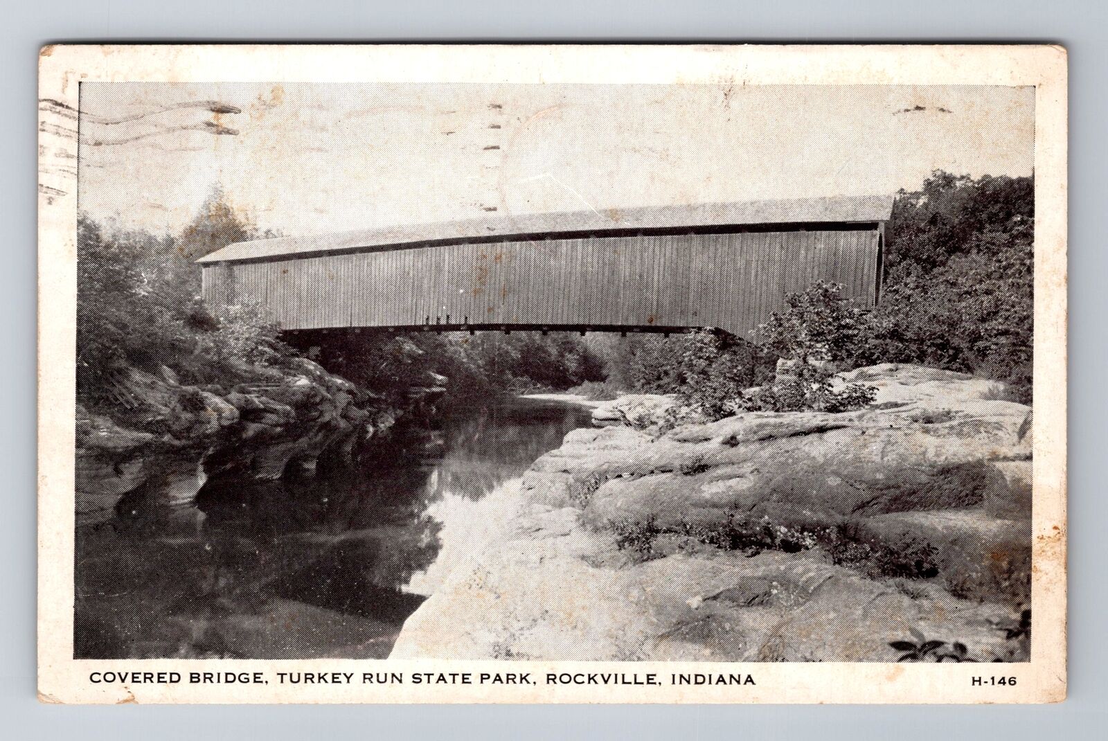 Rockville IN-Indiana, Covered Bridge Turkey Run St Park, c1949 Vintage Postcard