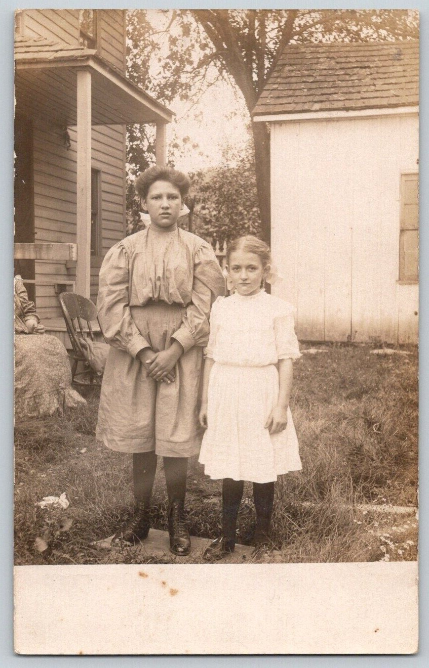 RPPC Postcard~ Young Cousin Girls~ Sent To Miss Hattie Smith York, Pennsylvania