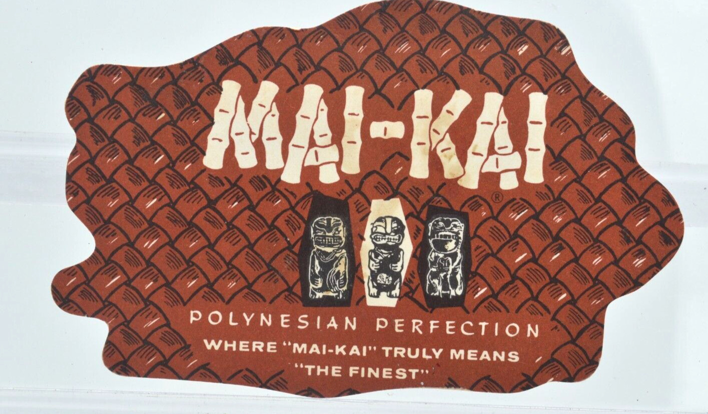 1960 Vintage MAI-KAI Polynesian Bar Restaurant Cardboard COASTER - RARE