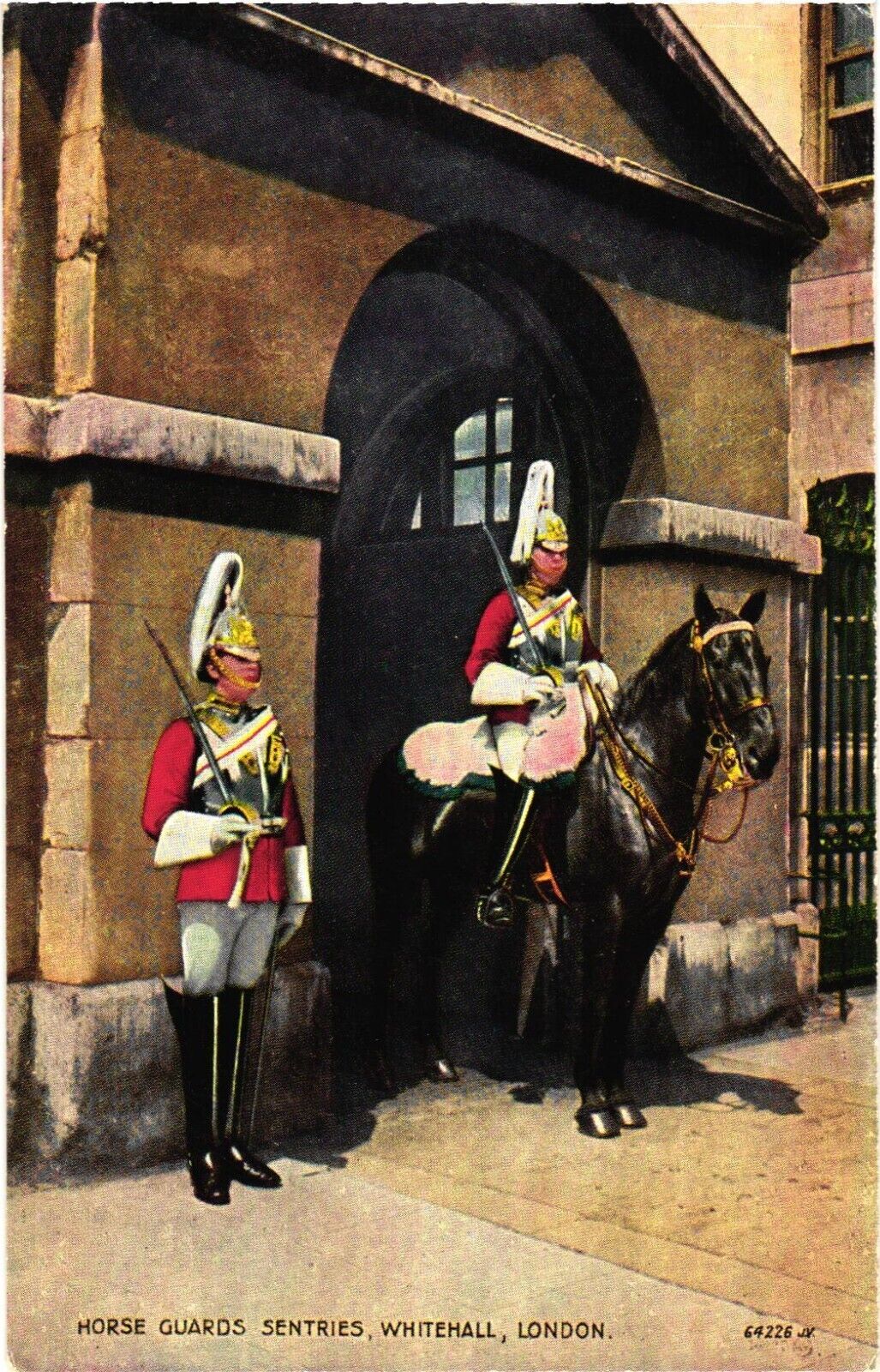 Horse Guards Sentries, Whitehall, London, England Postcard