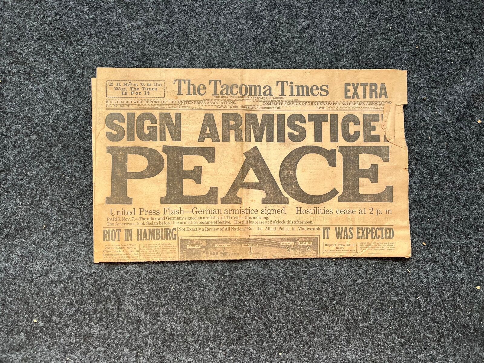 Original False Armistice World War I Peace Newspaper - Day Of – WWI Memorabilia