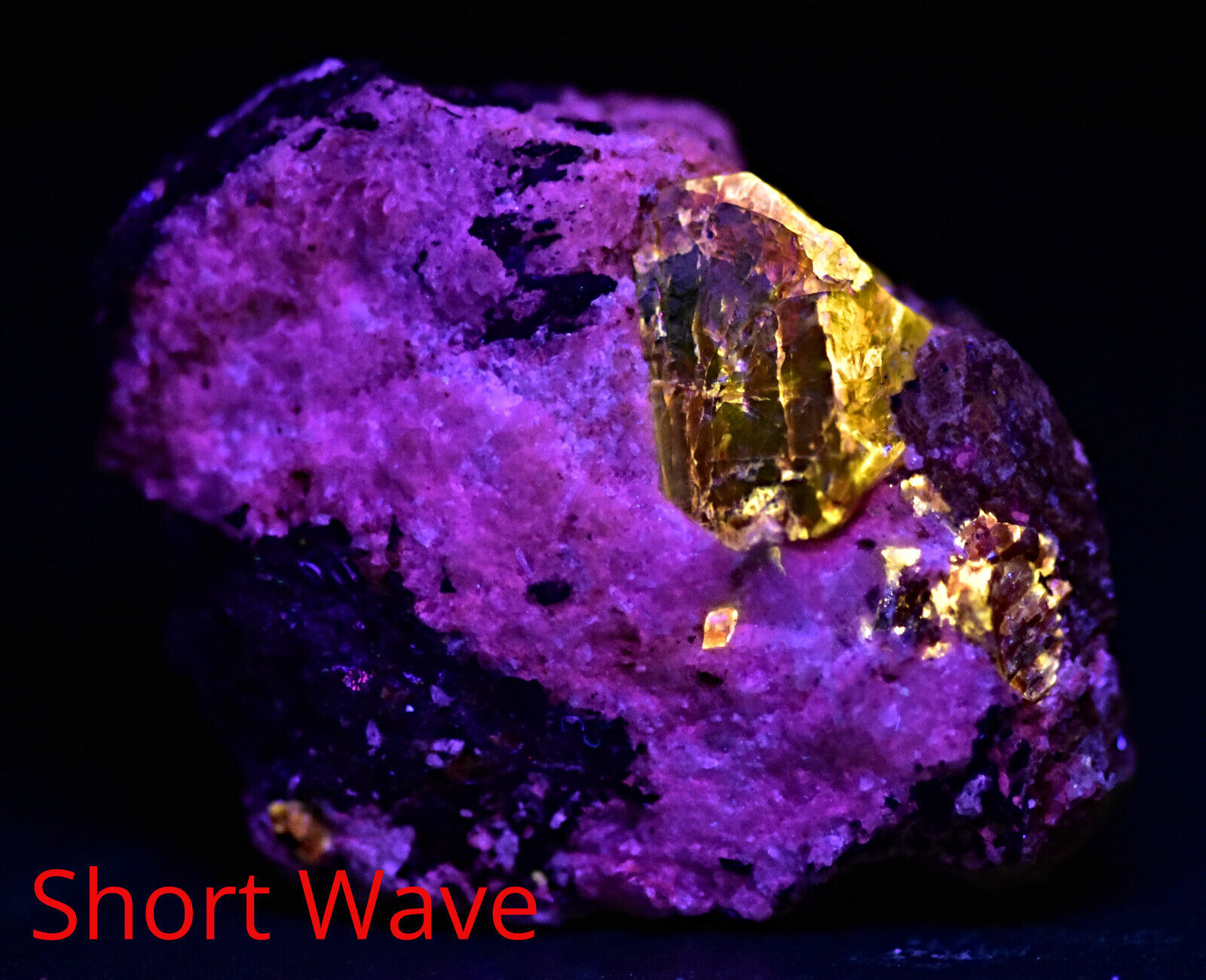 29 Gram Beautiful Short Wave Fluorescent Zircon Crystal On Matrix