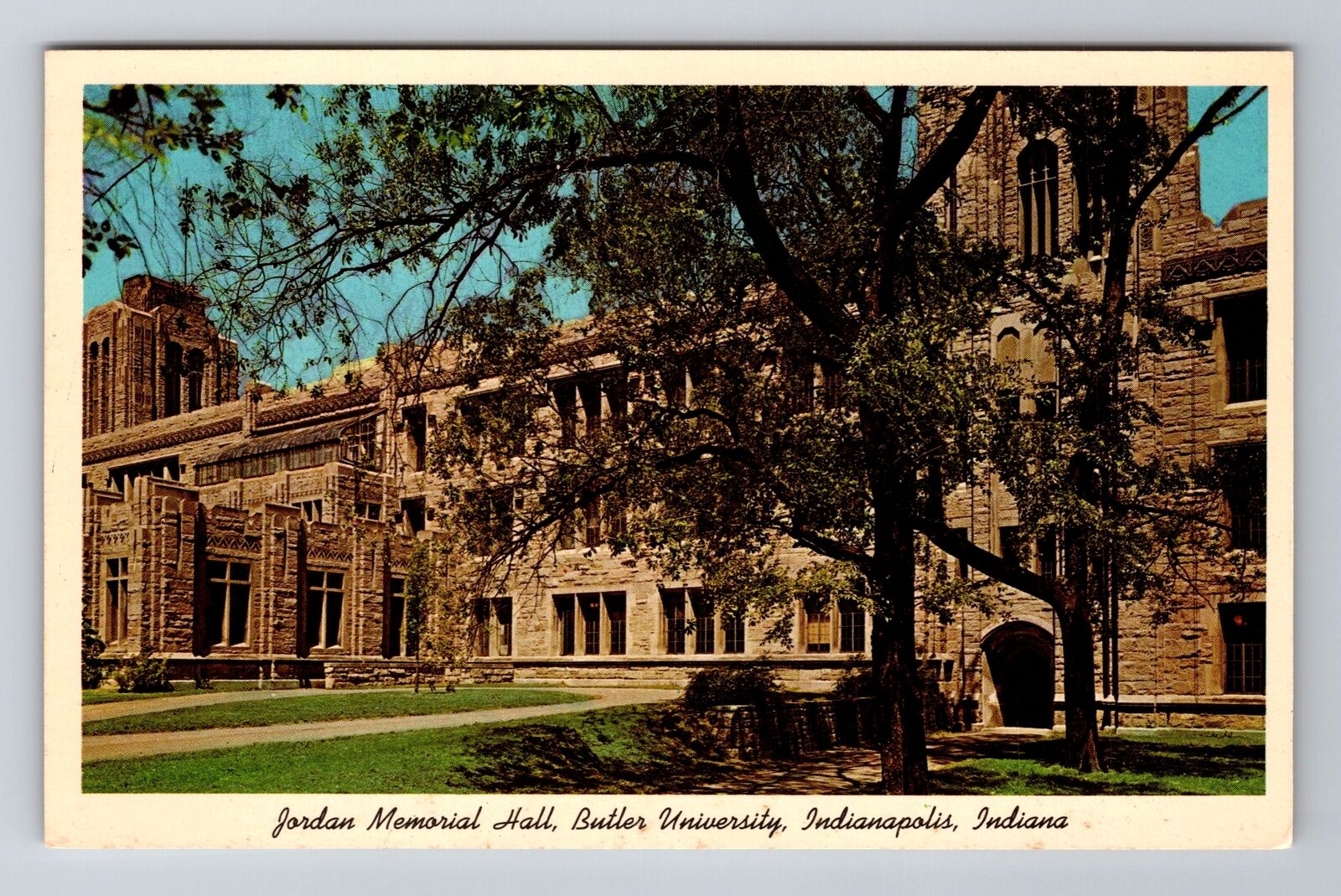 Indianapolis IN-Indiana, Butler University, Jordan Mem Hall, Vintage Postcard