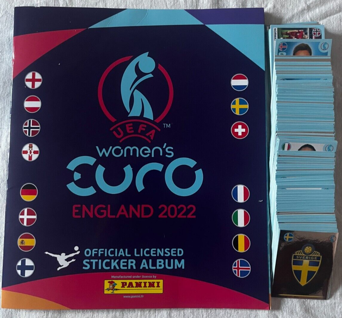 RARE PANINI UEFA EURO WOMEN EURO ENGLAND 2022 COMPLETE SET + EMPTY ALBUM