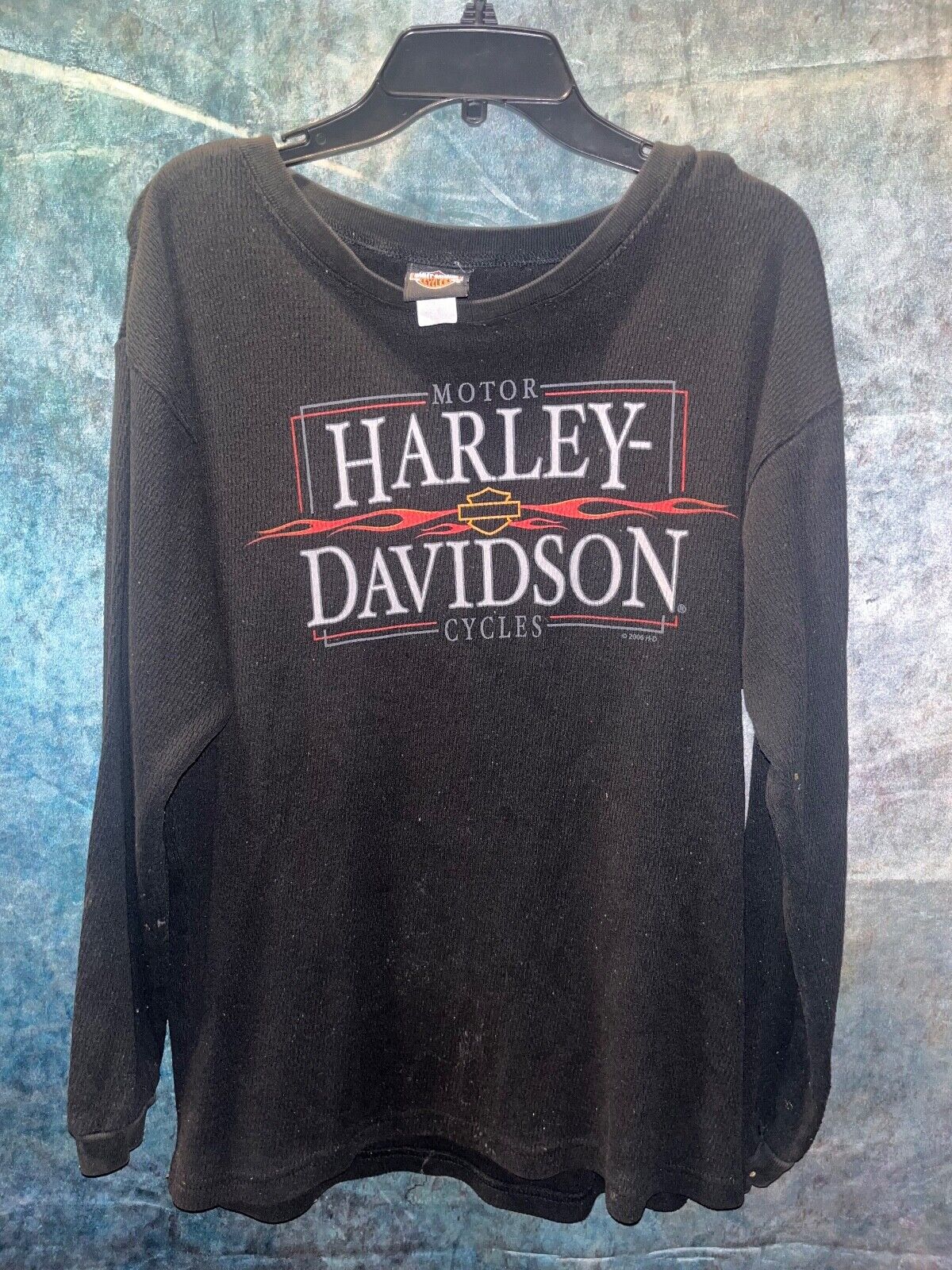 Vintage 2006 Harley Davidson Black Crewneck Sweater Smokey Mountain Size L/XL