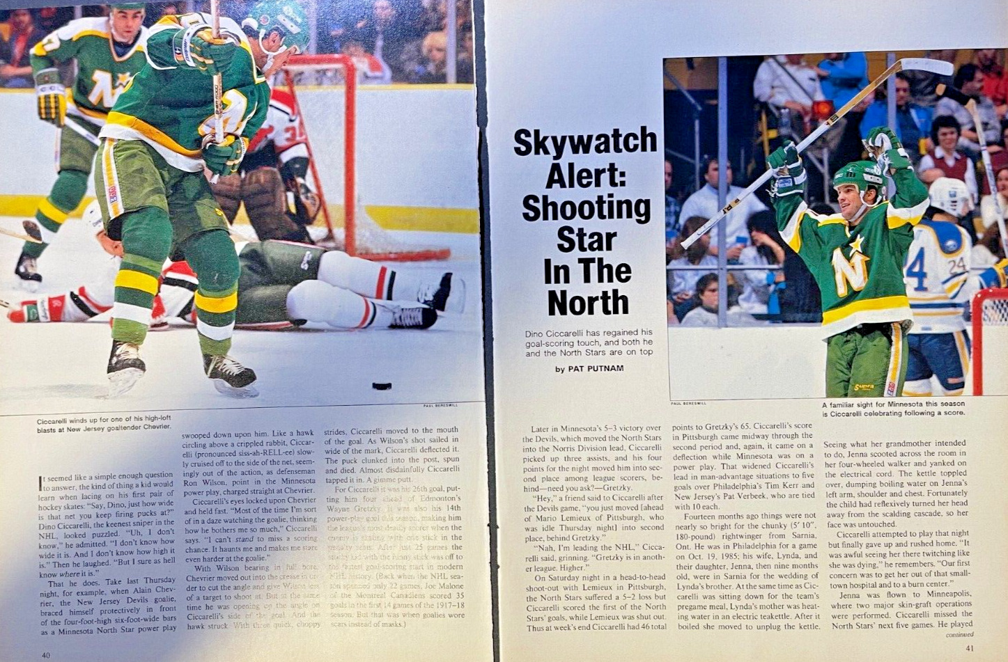 1986 Dino Ciccarelli Minnesota North Stars Hockey Player illustrated