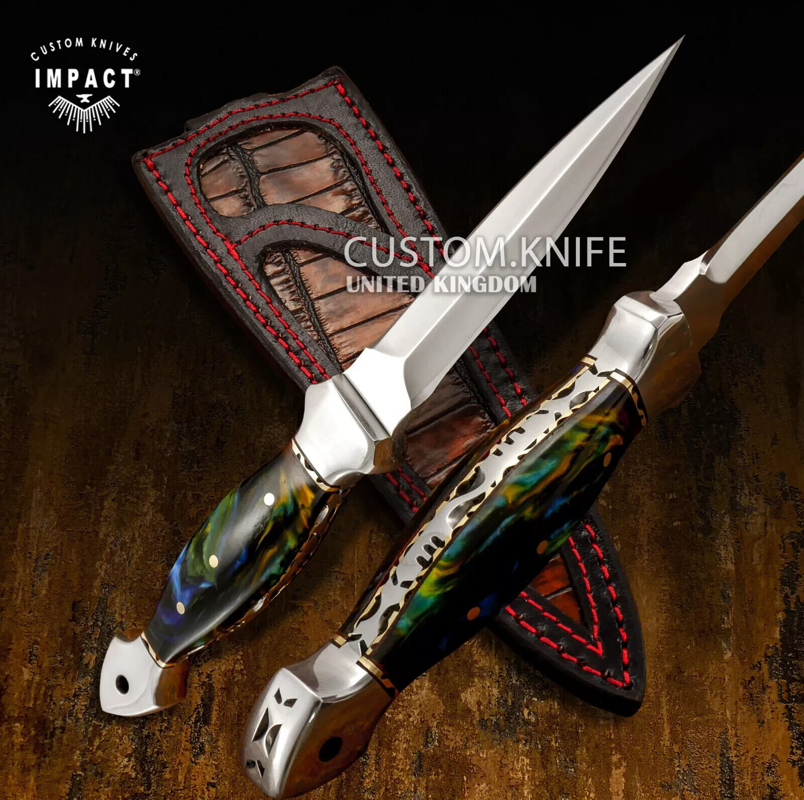 IMPACT CUTLERY CUSTOM BOOT KNIFE DAGGER RESIN HANDLE- 1650