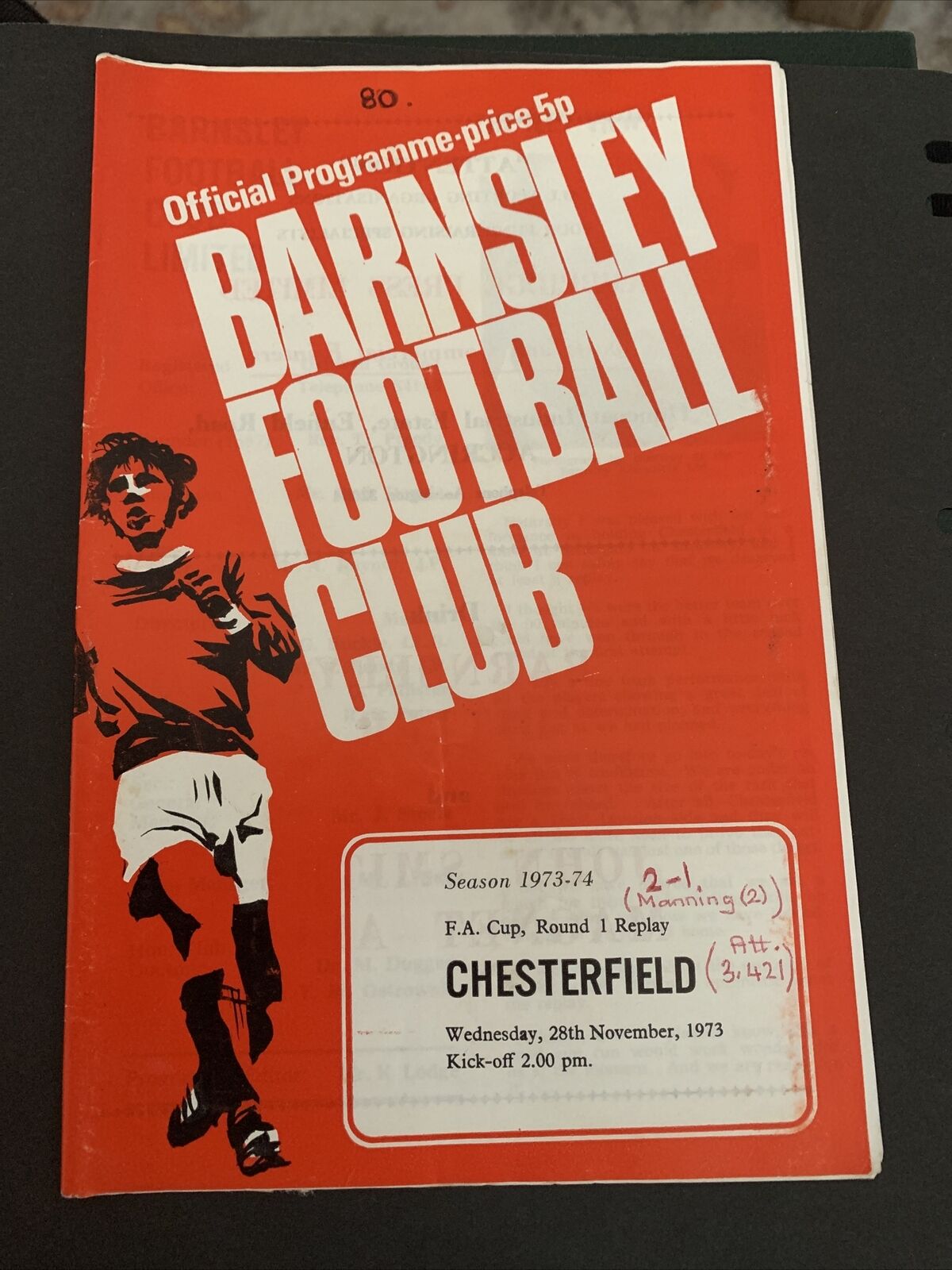 1973 Barnsley V Chesterfield Football/Soccer Programme FA Cup