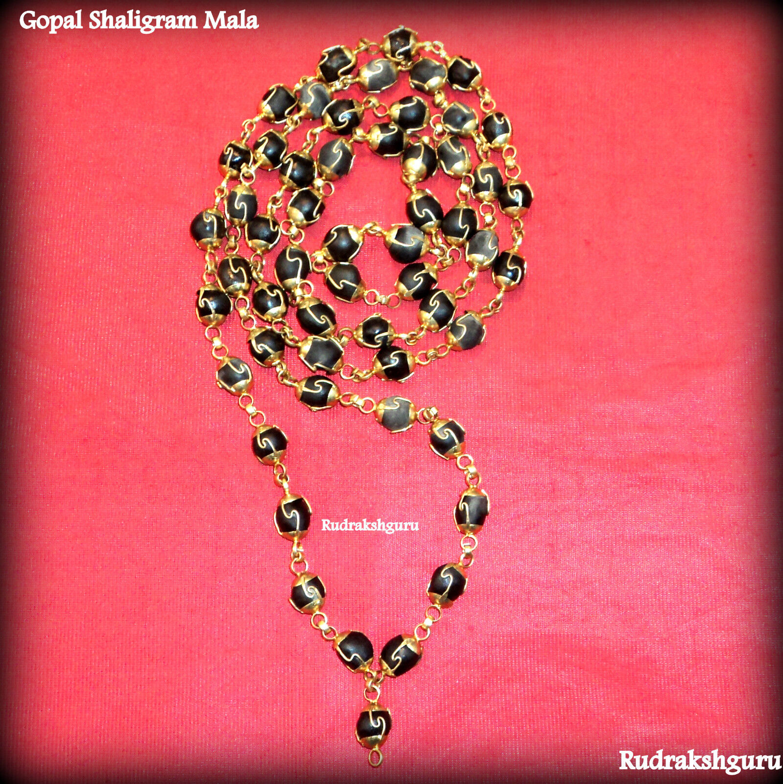Gopal Shaligram Mala / Gopal Saligram Mala / Shaligram Rosary - 55 Pc - Nepal