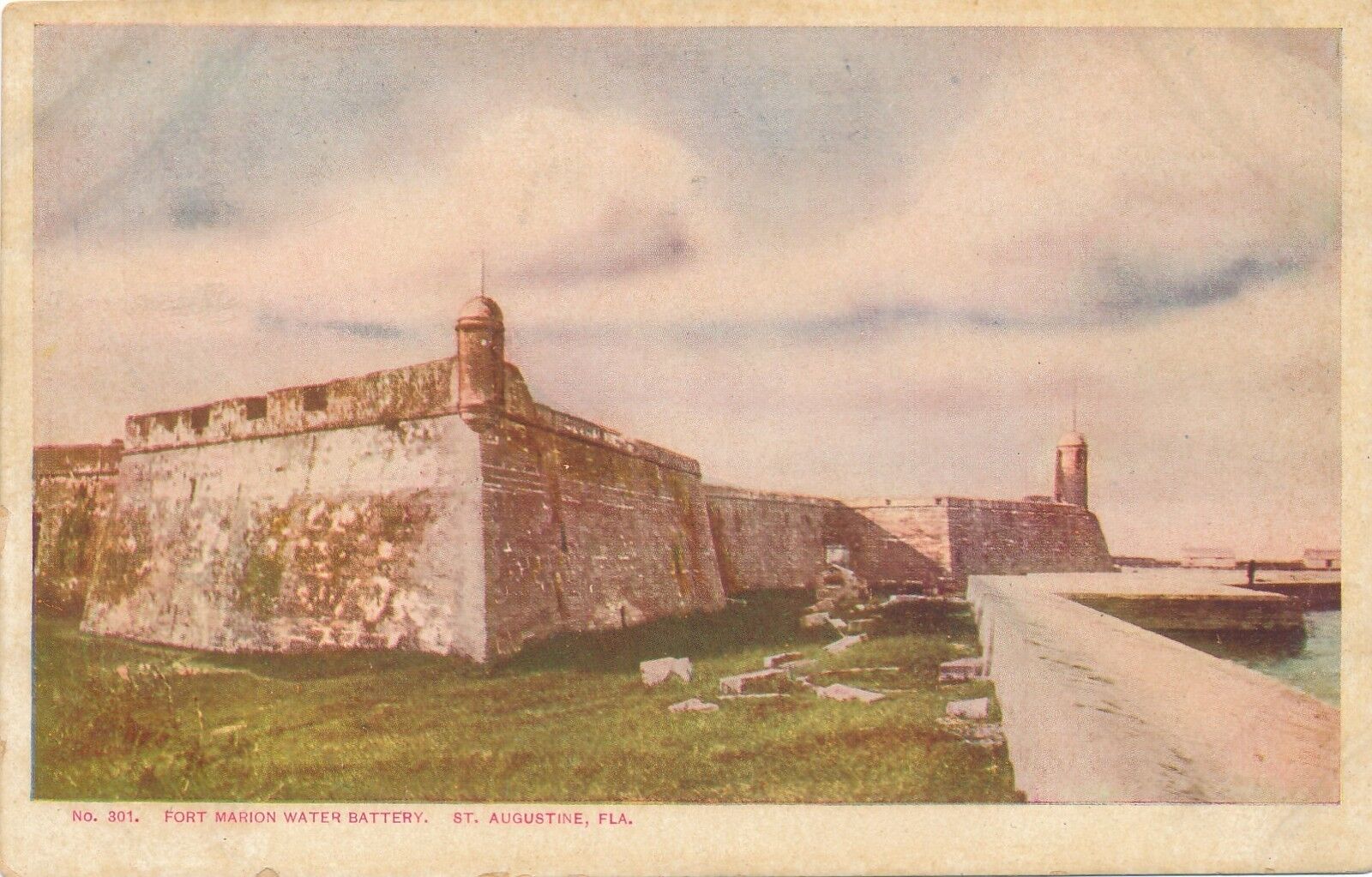 ST. AUGUSTINE FL – Fort Marion Water Battery – udb (pre 1908)