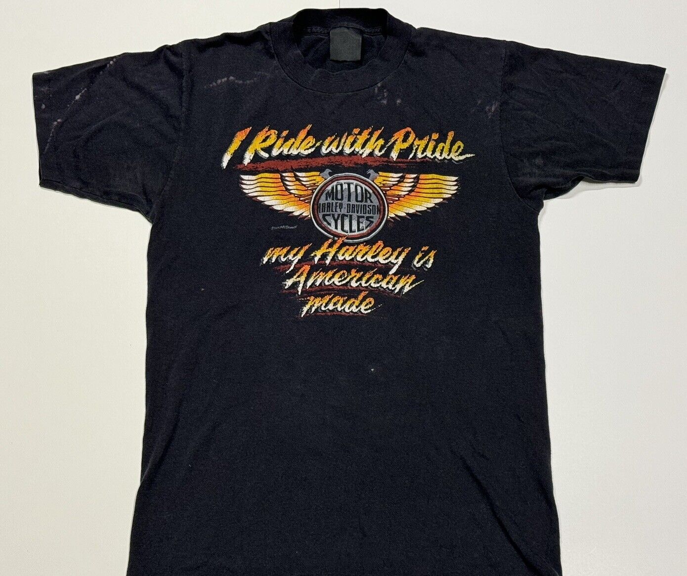 1980’s Harley Davidson I Ride W Pride 3D Emblem Steve McDonald Single Stitch