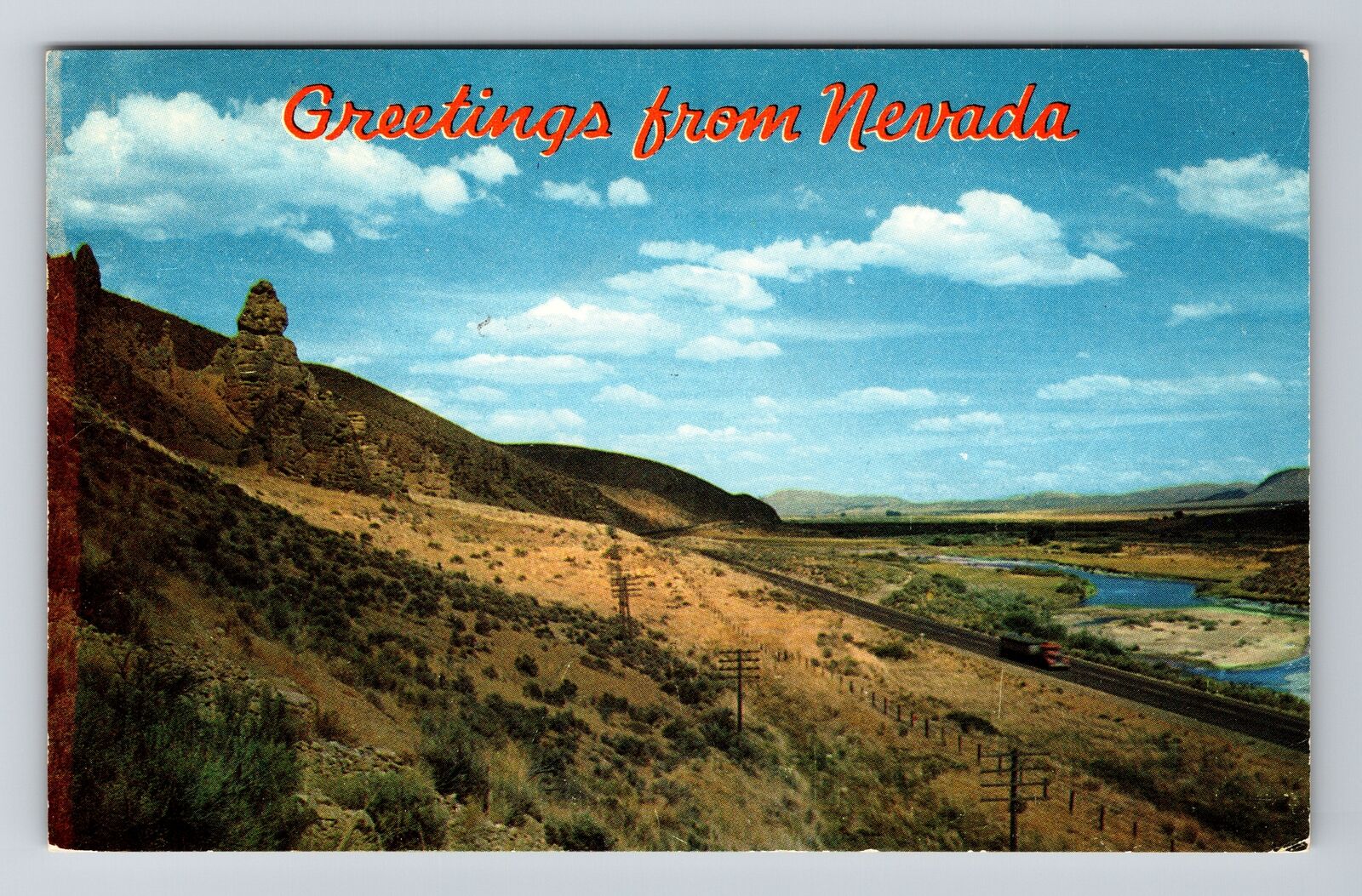 NV-Nevada, Scenic Greetings, Vintage Postcard