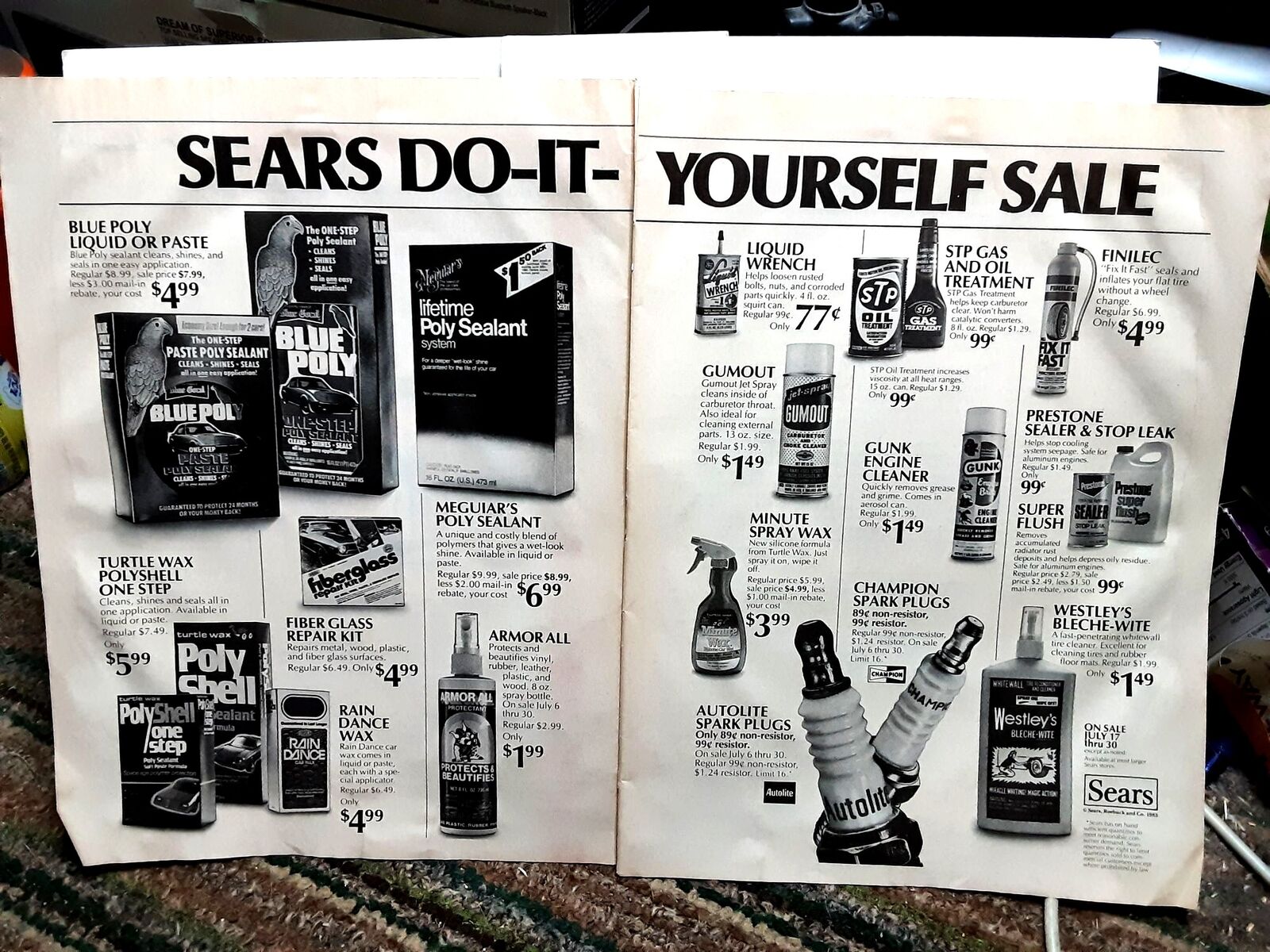1983 Sears Automotive Do It Yourself 2 Page Original Print Ad