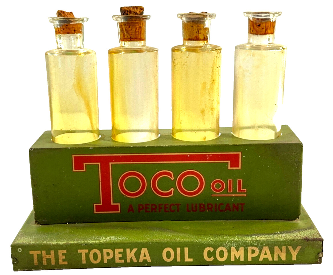 RARE 1910's Topeka Oil Company TOCO store display advertising sign sample KS gas