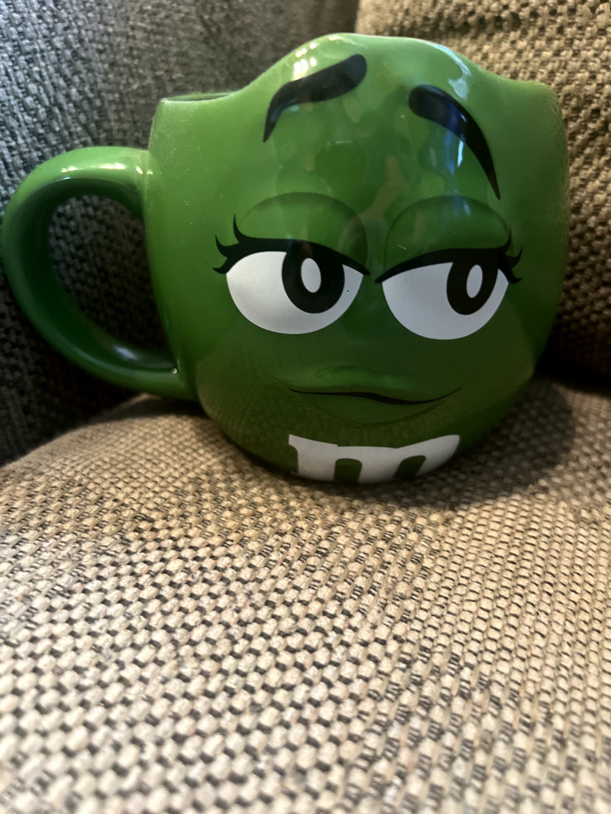 *GREAT CONDITION* Large Green M&M Mug by Mars + its affiliates. 