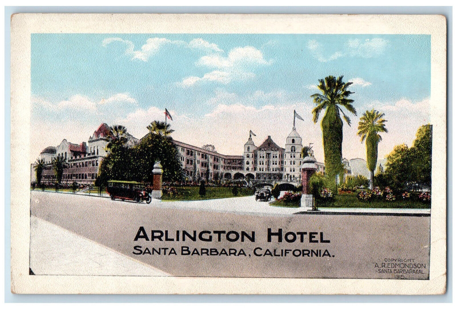 c1920\'s Arlington Hotel Santa Barbara California CA Unposted Postcard