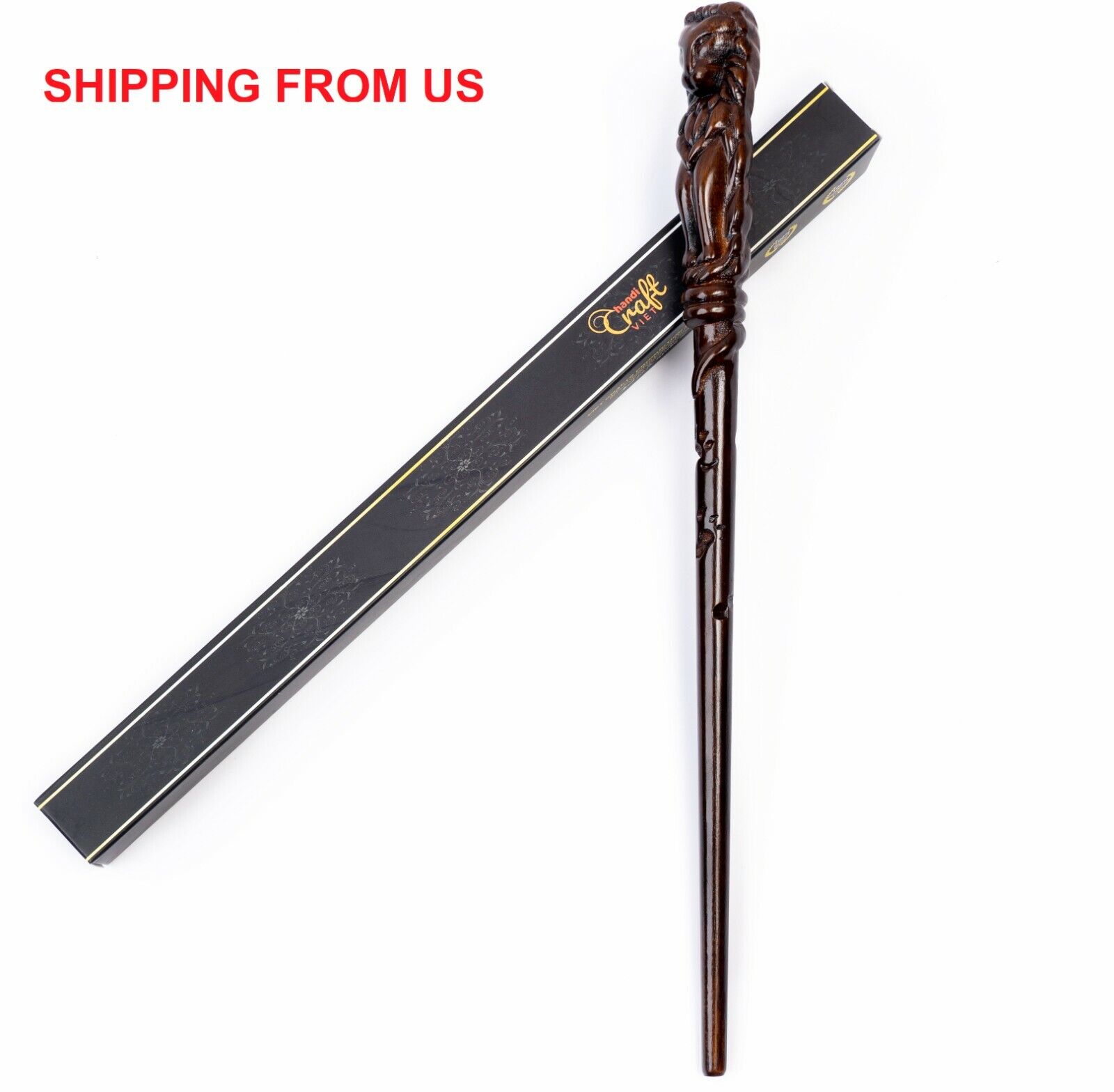 Handicraftviet Wooden  Witch Magic Wand/ Lion Wand Real Wood  for Adults 15 IN