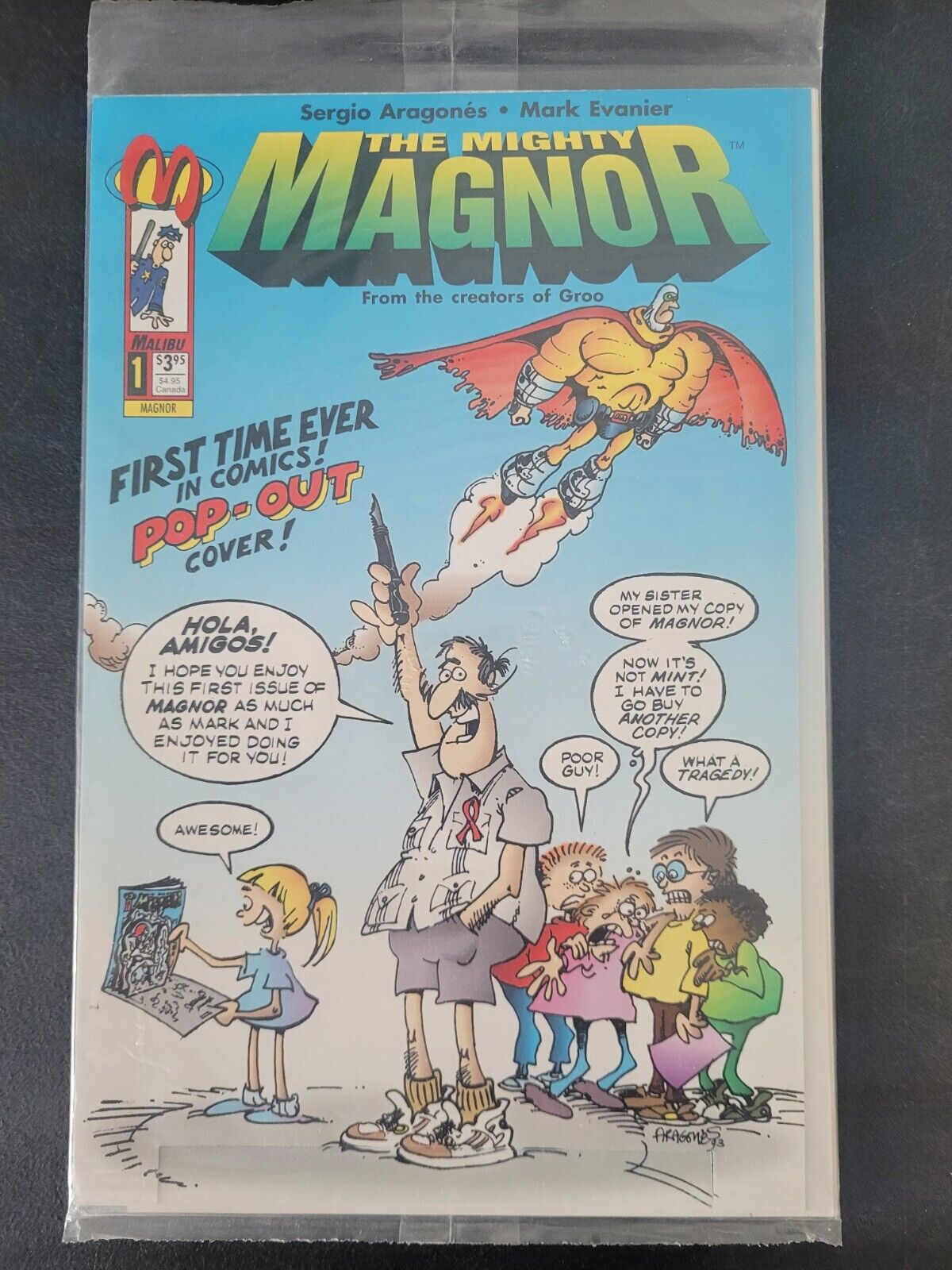THE MIGHTY MAGNOR #1 (1993) MALIBU COMICS SERGIO ARAGONES SEALED POP-UP SPECIAL