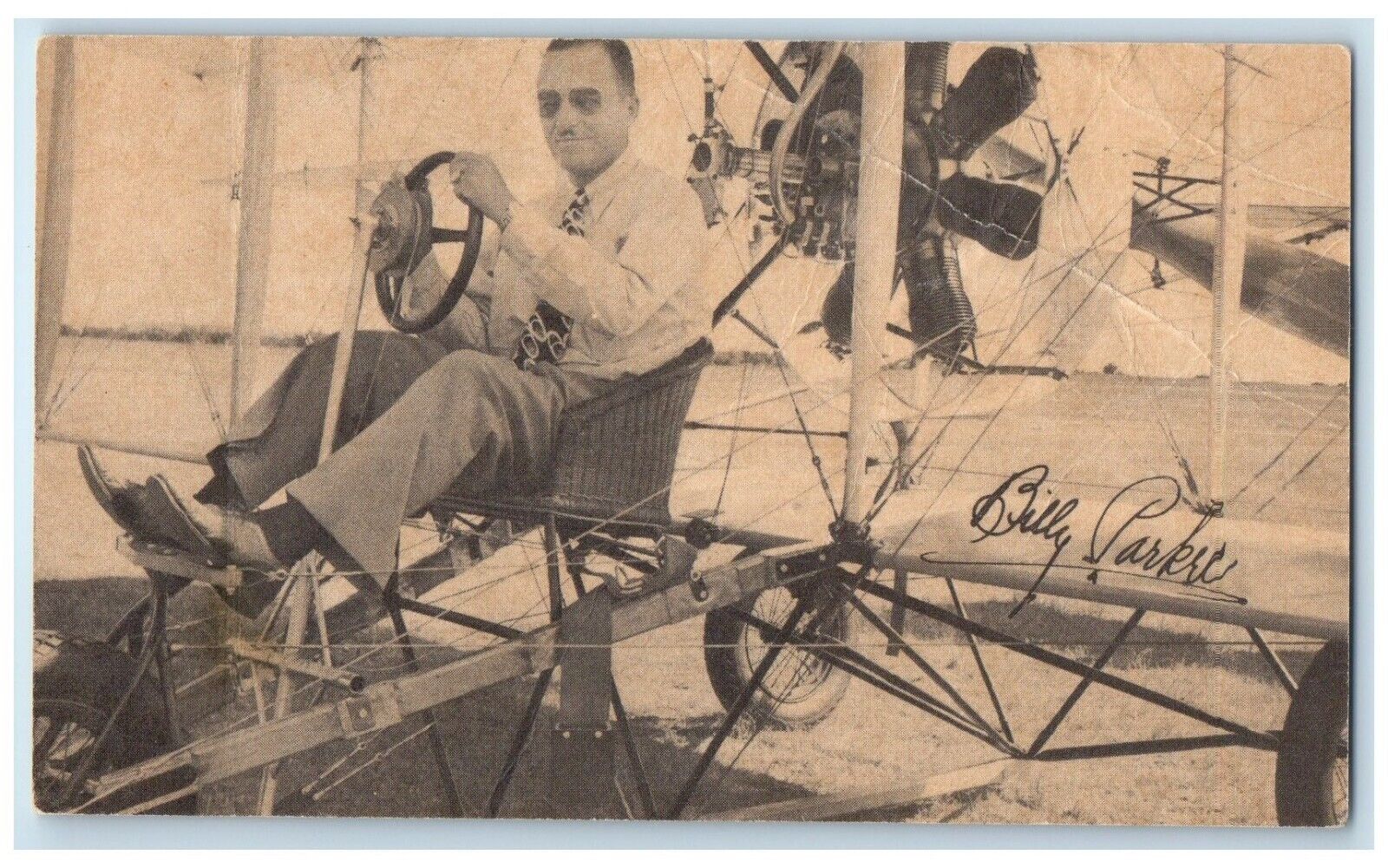 1912 Curtis Pusher Billy Parker Aviation Sales Phillips North Carolina Postcard