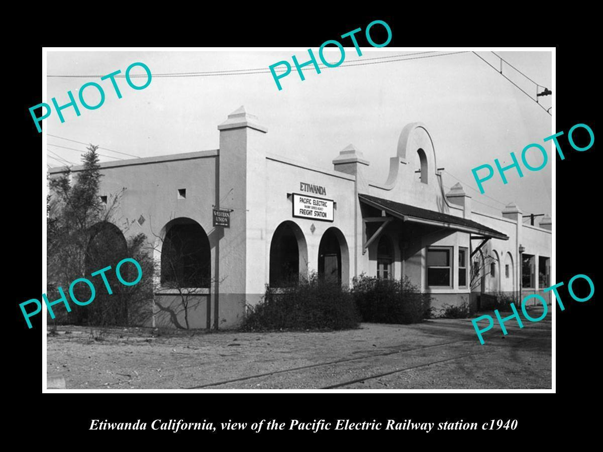 6x4 HISTORIC PHOTO OF ETIWANDA CALIFORNIA PACIFIC ELECTRIC RAILWAY STATION 1940