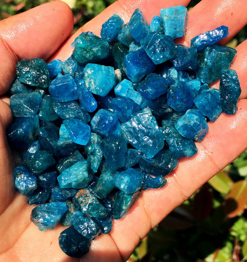 100g 60PC TOP Natural Blue Green Apatite Crystal Stone Gravel Specimen LH007