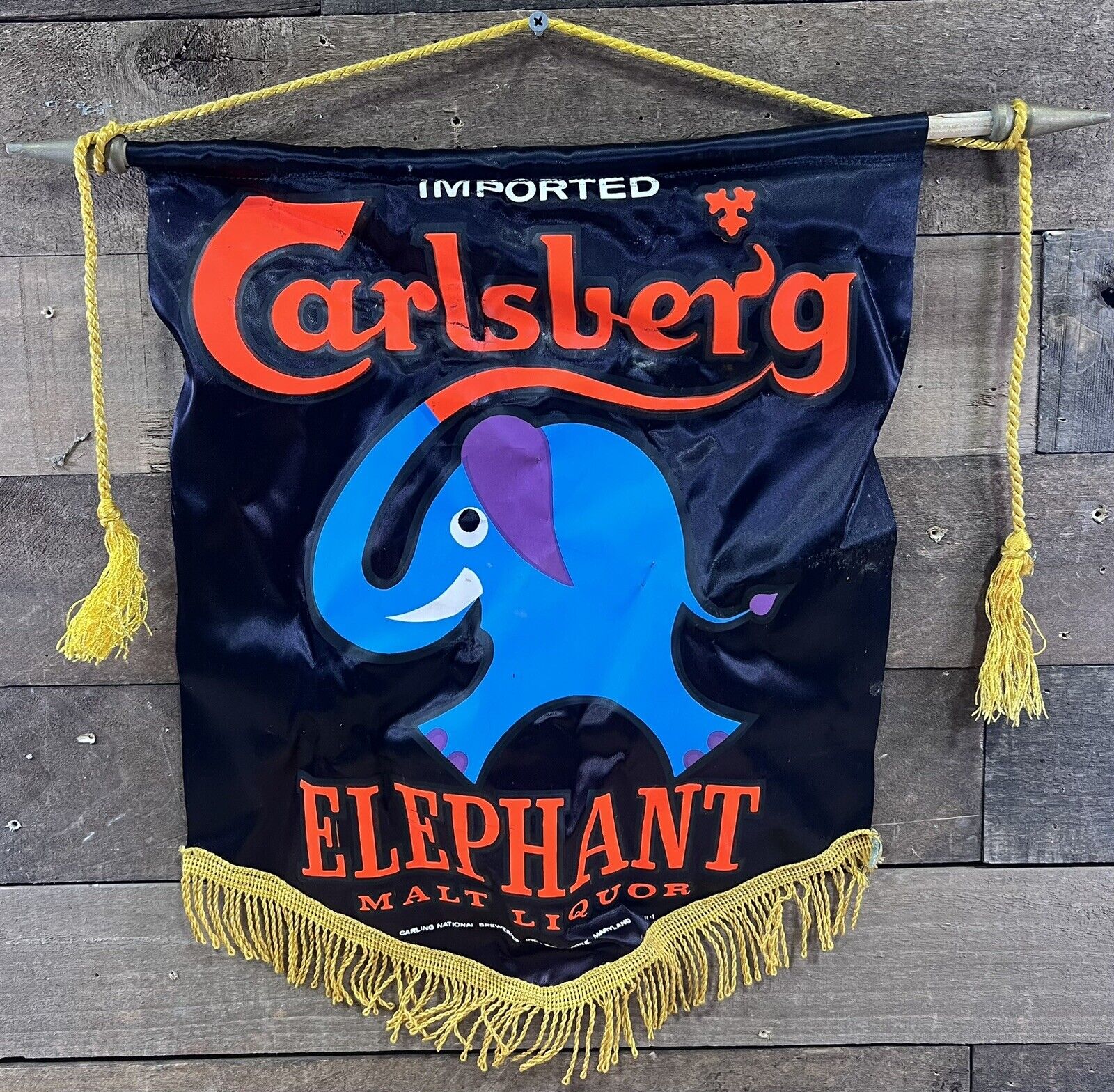 Vintage Carlsberg Imported Elephant Malt Liquor Banner