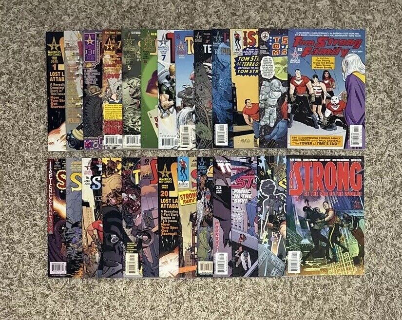 Tom Strong #1-22 + 23 26-27 & 36 * lot of 26 1999 1 22 * complete Alan Moore set
