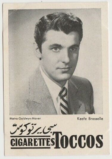Keefe Brasselle vintage 1950s Toccos Film Stars Tobacco Card from Egypt E2