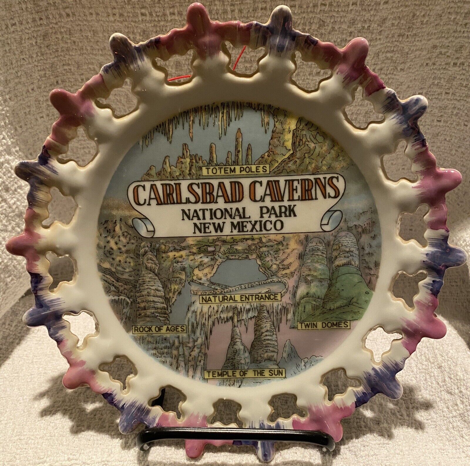 CARLSBAD CAVERNS National Park New Mexico Souvenir Plate Vintage