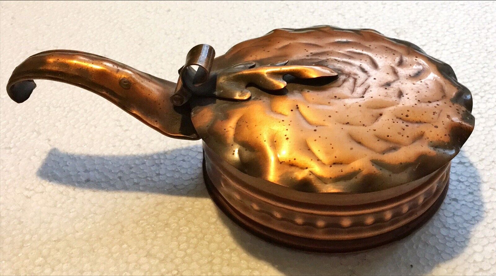Vintage Gregorian Hand-Hammered Solid Copper Silent Butler Pot Handle Decorative