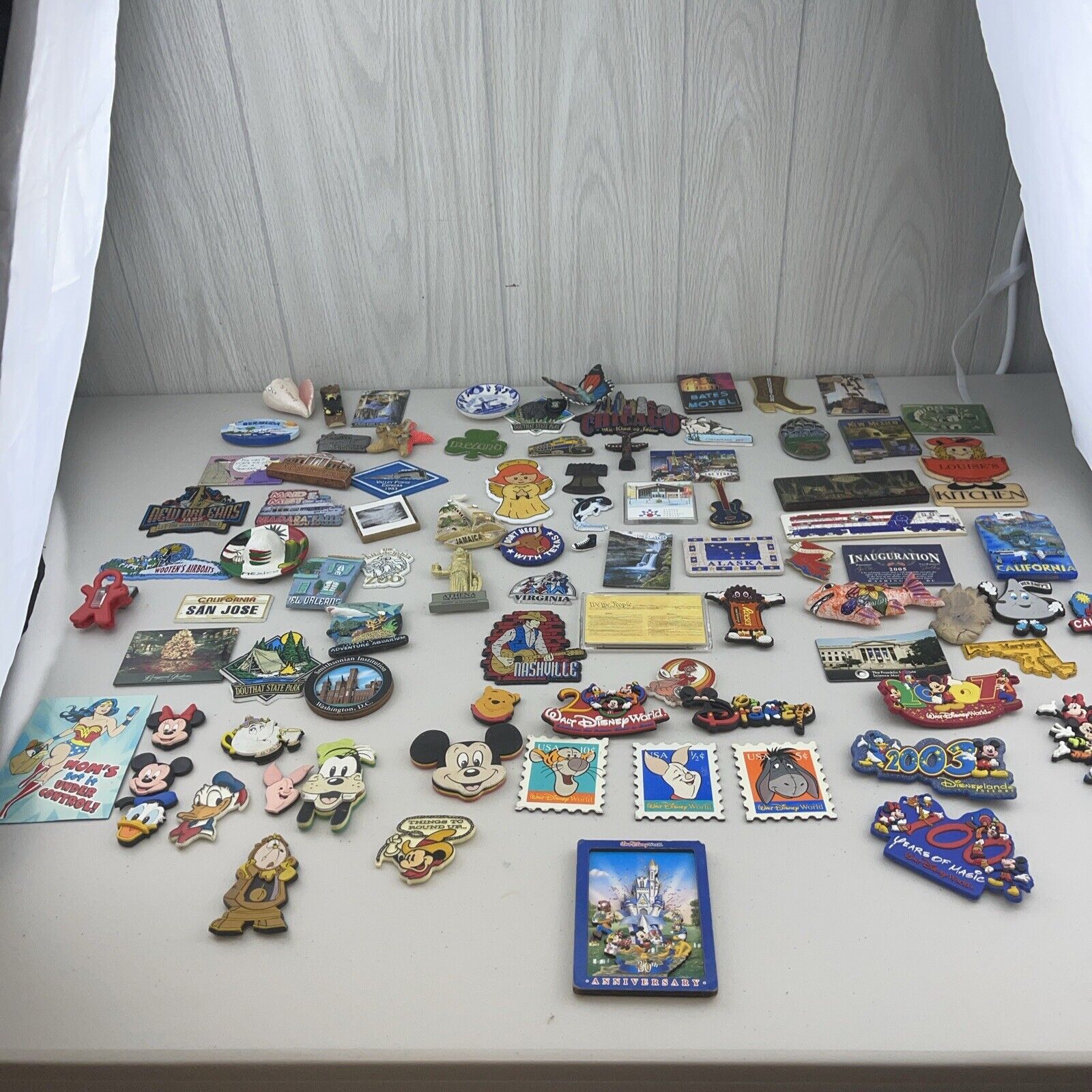 Lot of 85 Vintage Refrigerator Magnets Disney Travel Animals Kitchen Souvenirs