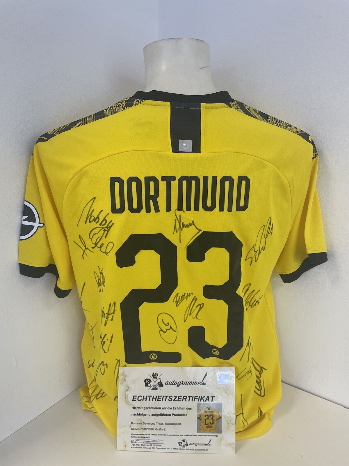 Bvb Jersey 2019/2020 Teamsigniert Borussia Dortmund COA Puma: L