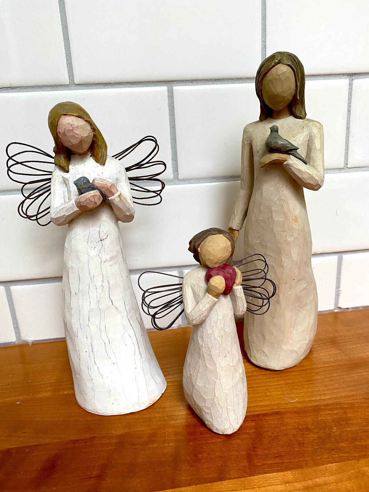 Lot of 3 Willow tree figurines/Susan Lordi~Peace, Angel of Heart, Angel of Peace