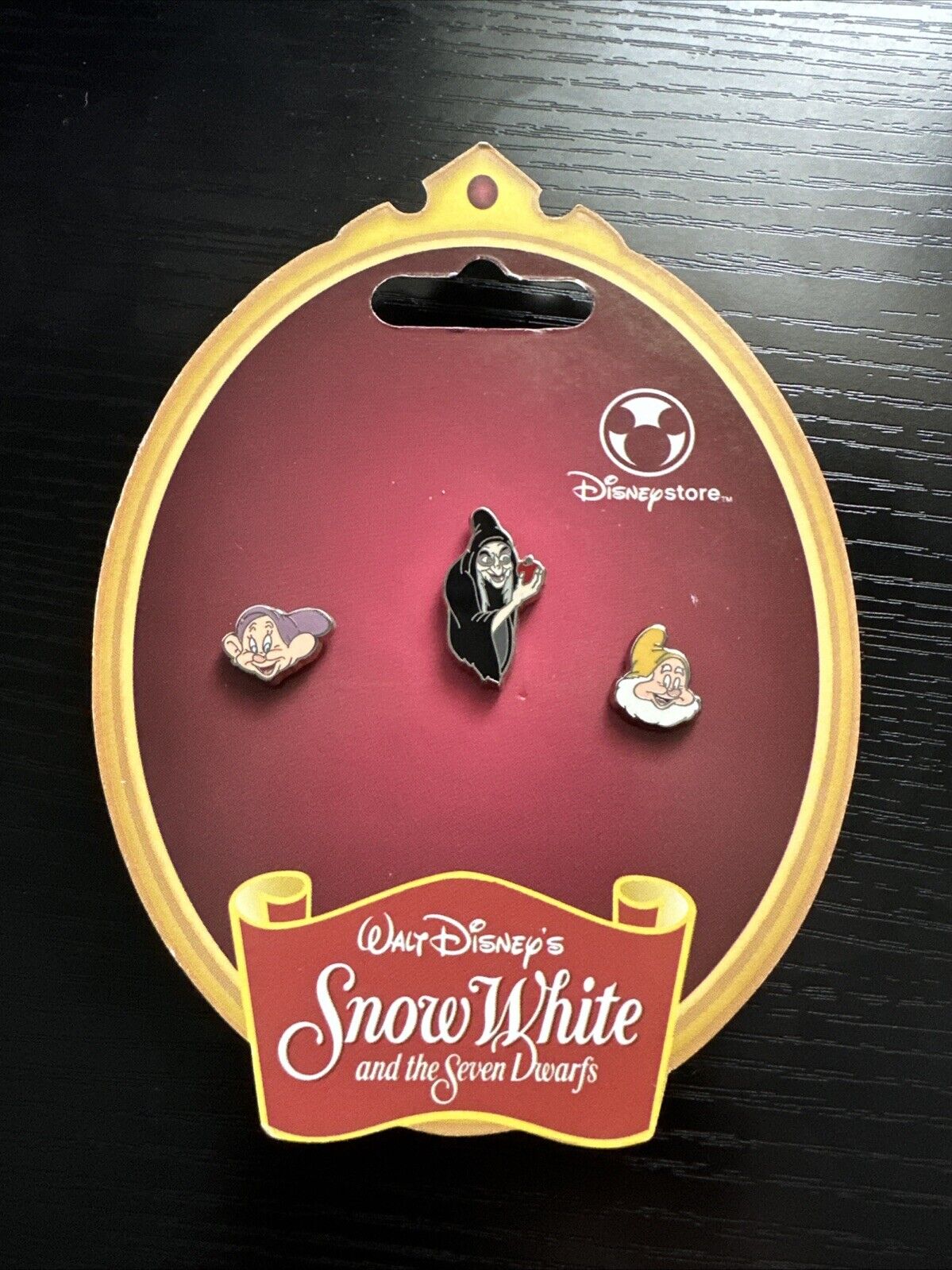 Disney Store Authentic 2006 Snow White Seven Dwarfs Micro Mini 3 Pin Set RARE