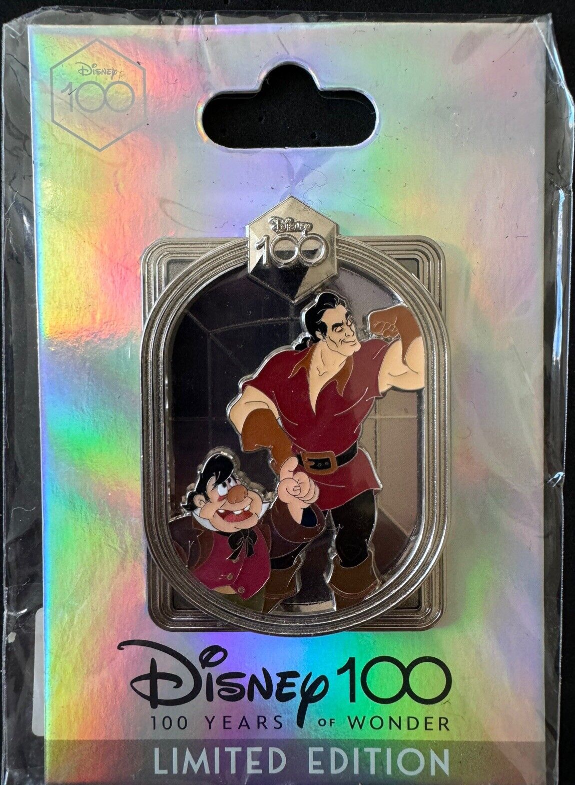 A4 Disney DEC 100 Years Of Wonder LE Pin Beauty and the Beast Gaston Lefou