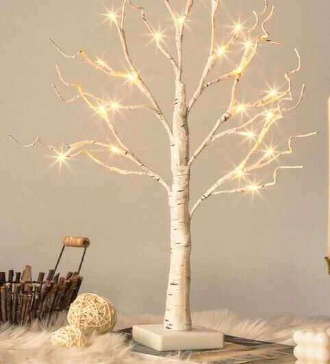 Twinkling Enchanted Birch Tree Tabletop Fairy Light Tree New in Box Gift Idea