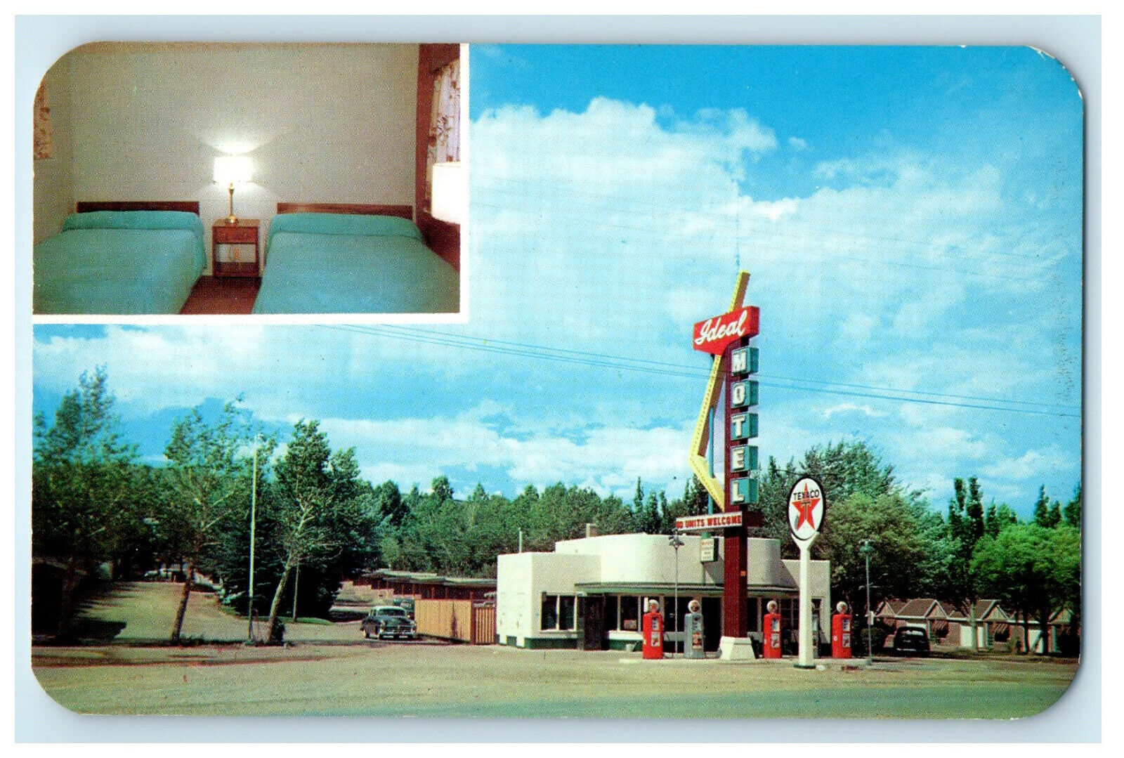 c1950s Ideal Motel West Edge of Rawlins Wyoming WY Unposted Vintage Postcard