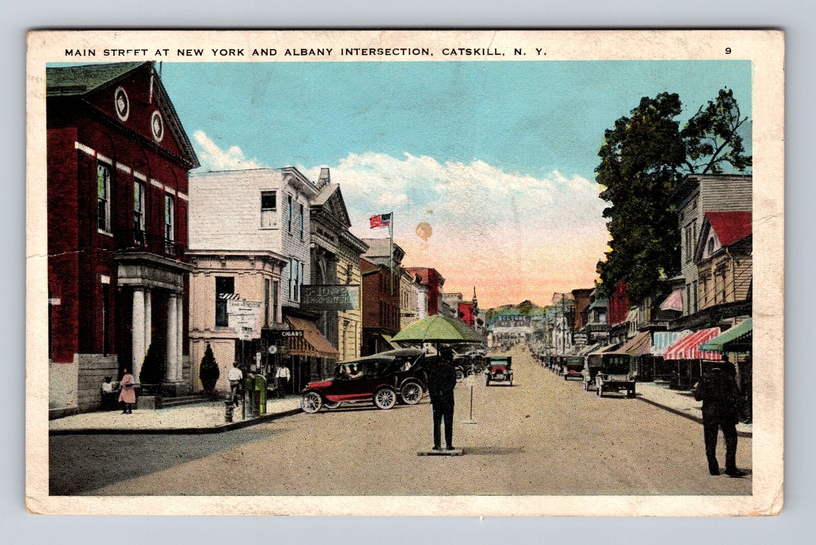 Catskill NY-New York, Main Street At New York & Albany Vintage c1927 Postcard
