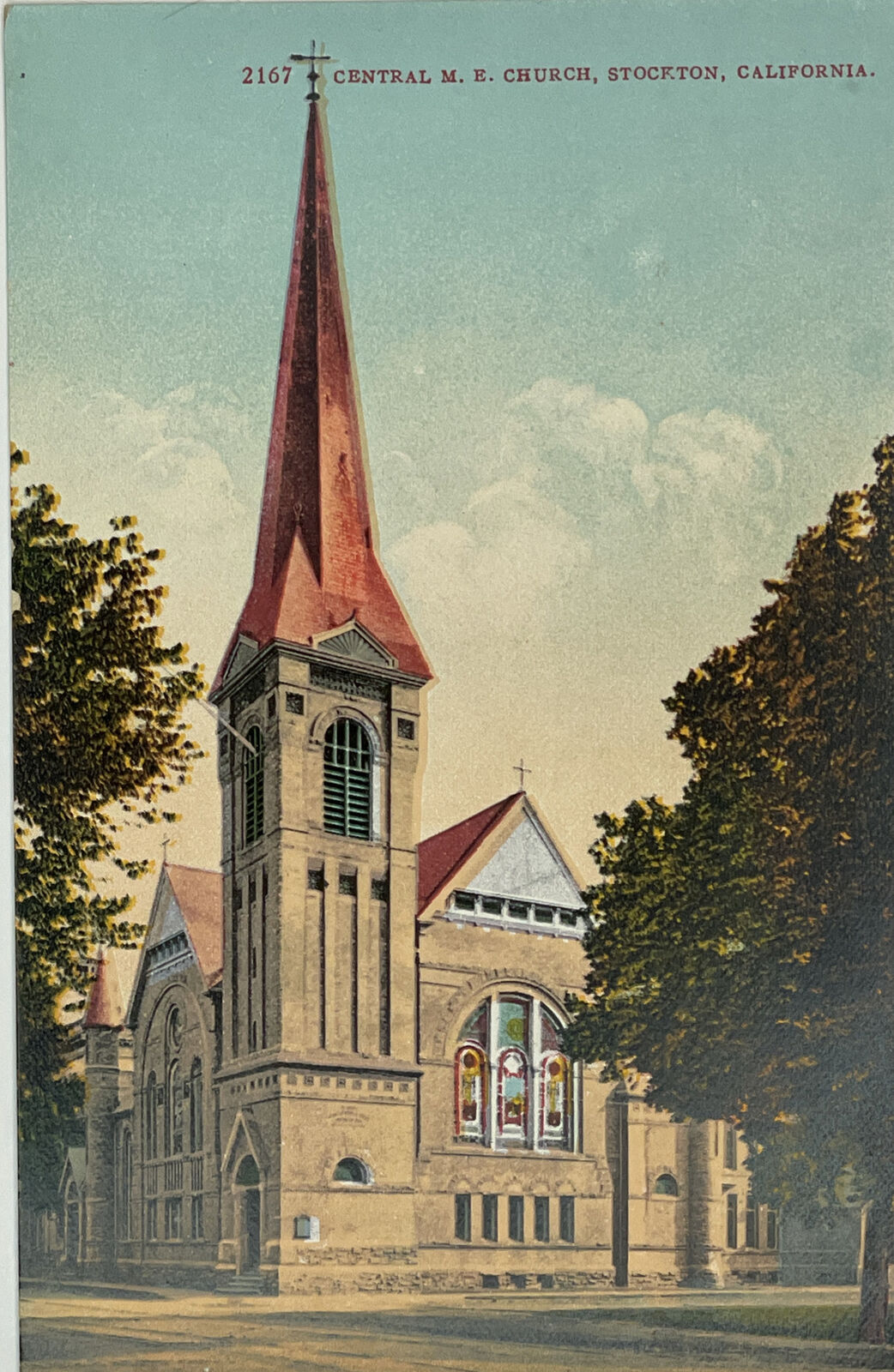 Vintage Postcard 1907-1915 Central M.E. Church, Stockton, California