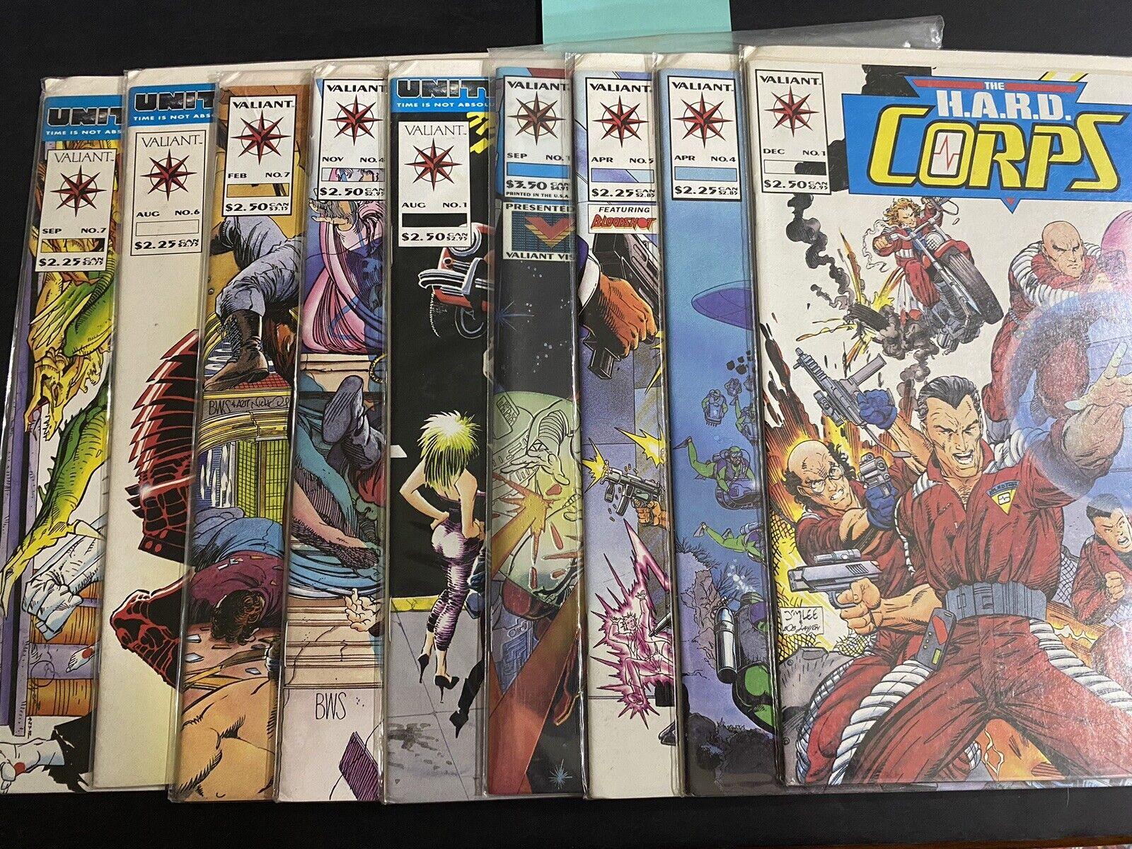 Lot of 9 Valiant Comics W/ Hard CORPS 1, Archer & Armstrong 1 & Psi-Lords 1