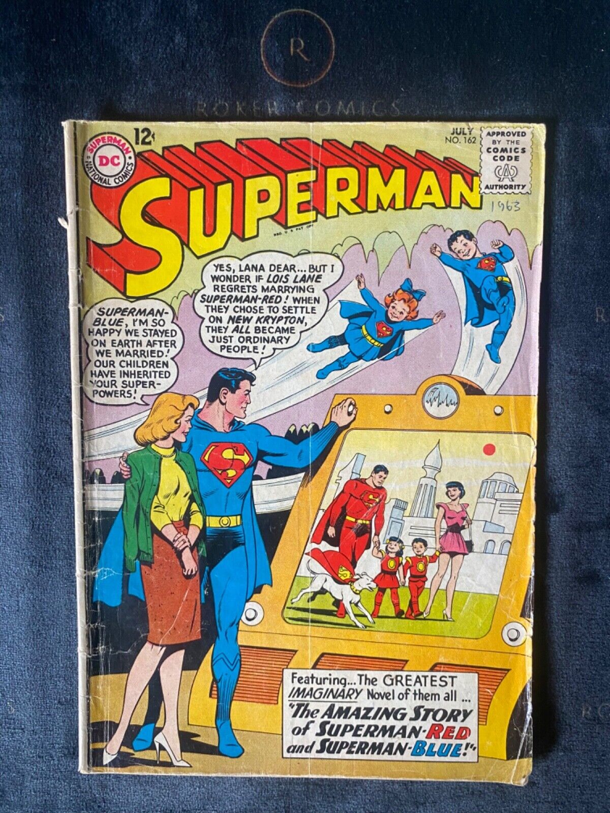 DC COMICS 1963 SUPERMAN #162 SILVER AGE EST FN STORY OF SUPERMAN-RED AND BLUE